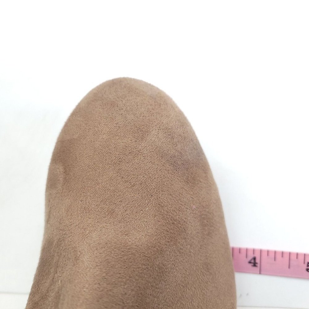 My Delicious Shoes Women Over the Knee Boot Taupe Faux Suede Pull On Tie Calf 10 - Picture 7 of 12
